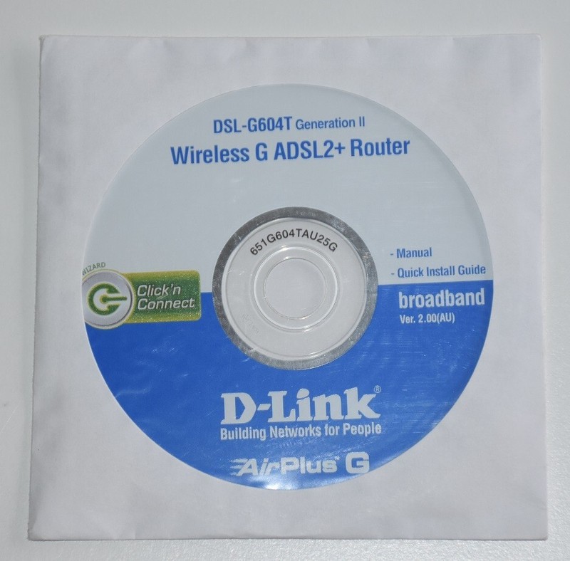 D-Link DSL-G604T Generation II Wireless G ADSL2+ Router Manual Install Guide