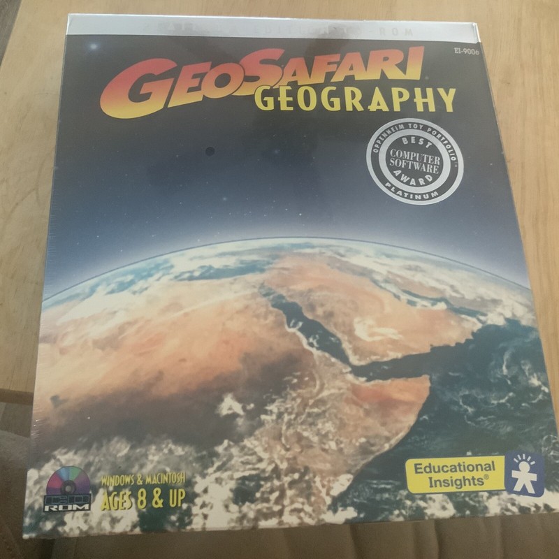 GeoSafari Geography Platinum Edition CD-Rom 1997 Educational Insights Sealed Box