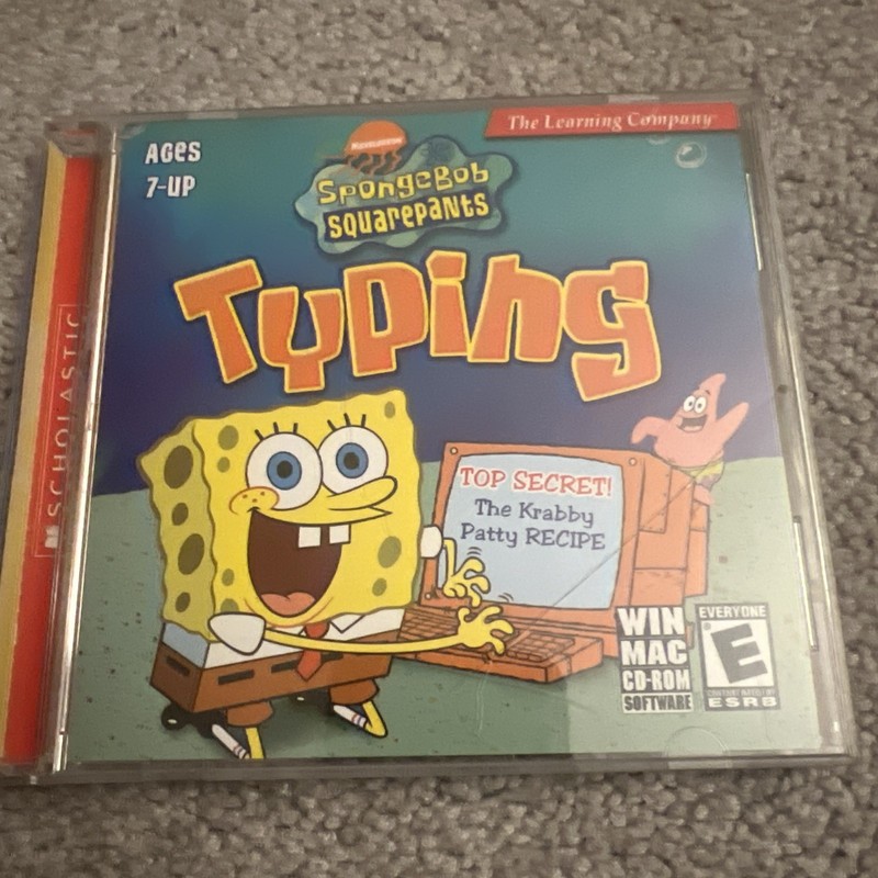 SpongeBob SquarePants Typing PC MAC CD-ROM Game The Learning Company Kids