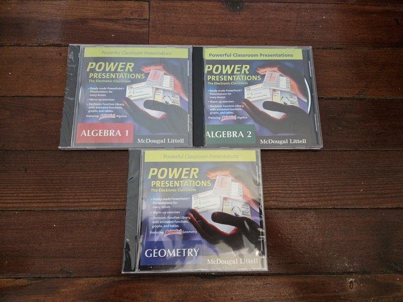 Power Presentations – Mcdougal Littel PC Cd-rom Lot (3), Algebra 1, 2 & Geometry