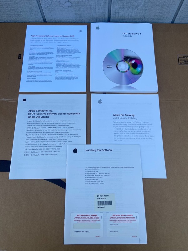 Apple DVD Studio Pro 2 Retail Pack Complete M8730Z/A w/ Box, Manuals, 2 Licenses gallery