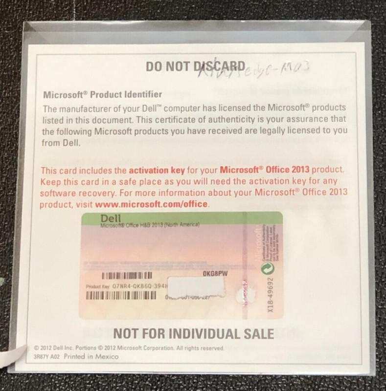 Microsoft Office 2013 Home and Business Full Retail Product Key Card BRAND NEW